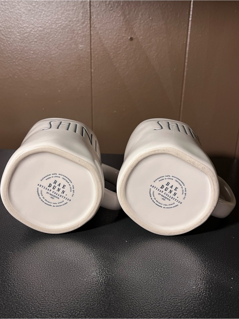 Rae Dunn SHINE White Ceramic Coffee Mug - Set of 2 - Picture 5 of 5